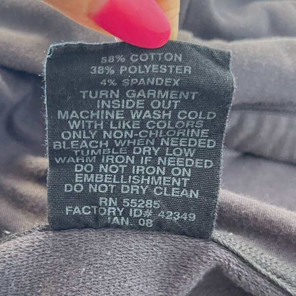 Express Hoodie Medium Dark Gray Embellished Vintage Full Zip - Picture 7 of 7